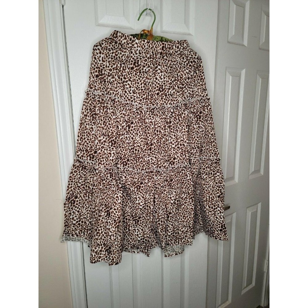 NEW! SHEIN Ruffled Leopard Print Mini Skater Skirt
